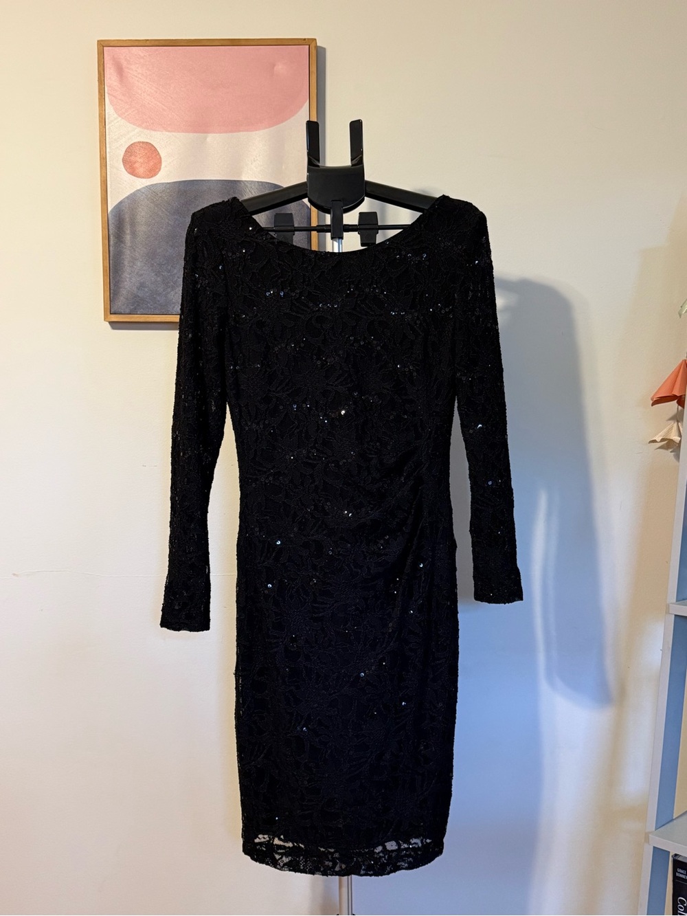 Ralph Lauren Black Lace Sequin Dress